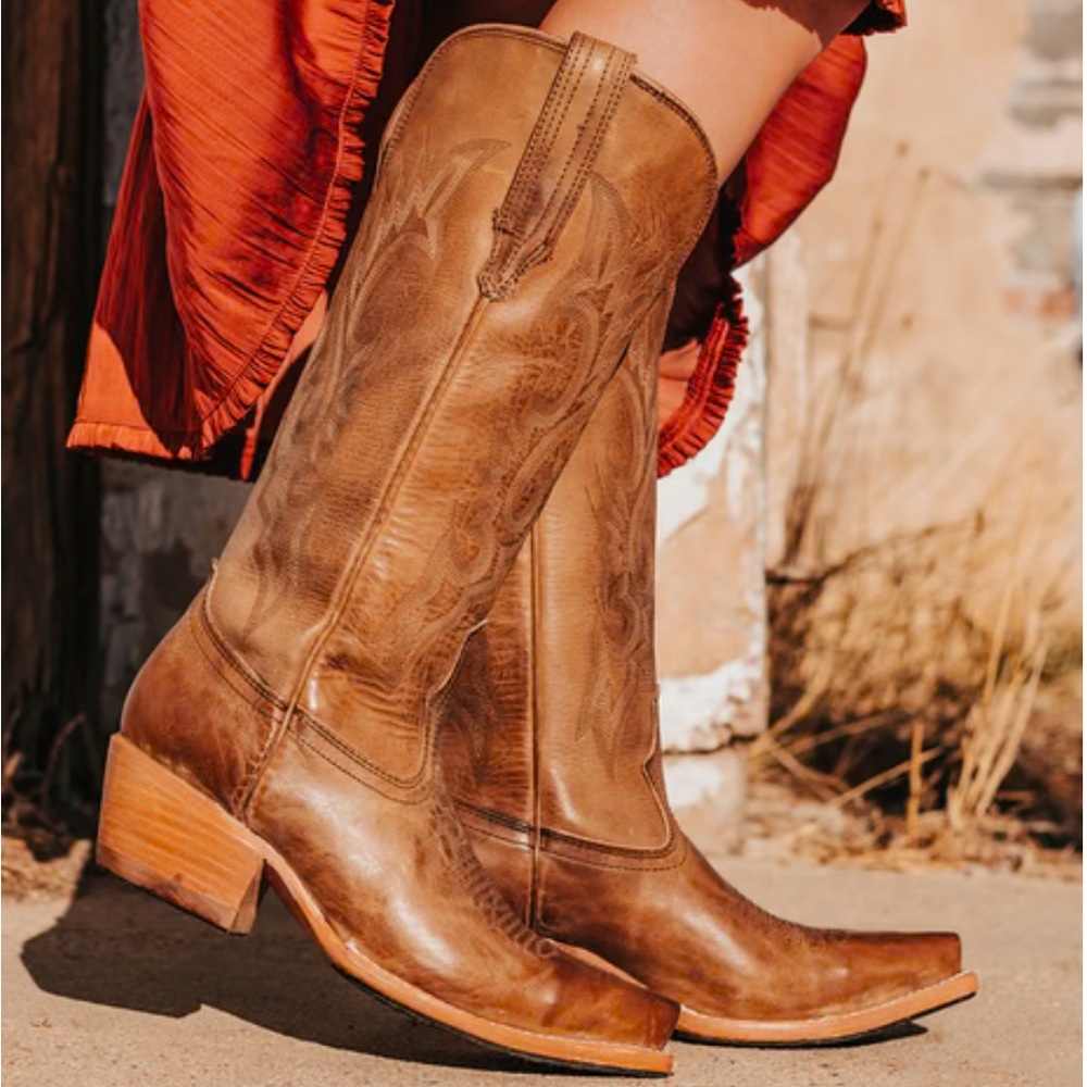 New Freebird Woodland Western Cowboy Boots Tan 7 - Picture 2 of 10